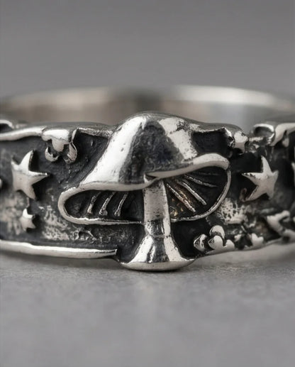 Celestial Toadstool: Midnight Forest Star Ring