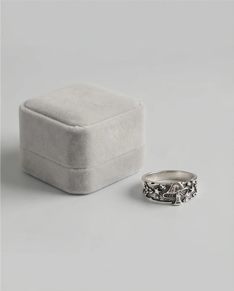 Celestial Toadstool: Midnight Forest Star Ring