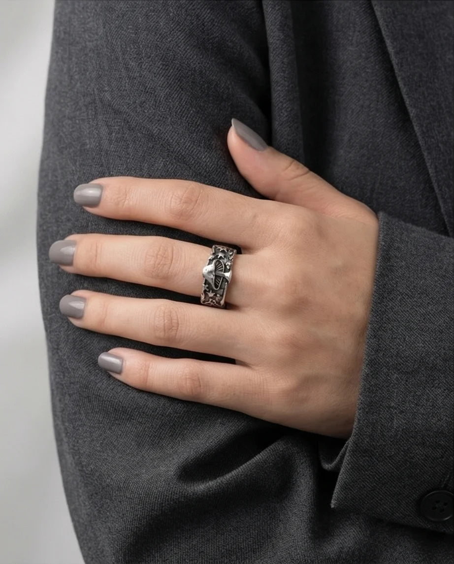 Celestial Toadstool: Midnight Forest Star Ring