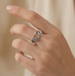 Eternal Embrace: Skeleton Heart Hands Ring