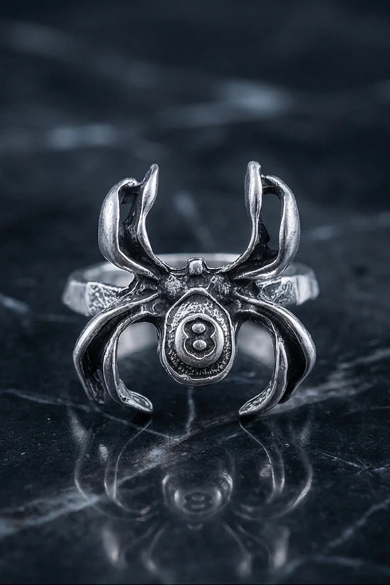 rachnid Hustle: 8-Ball Spider Statement Ring