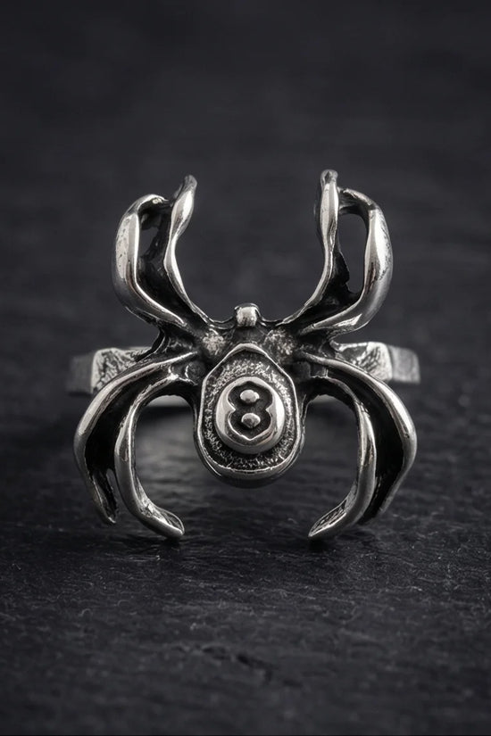 rachnid Hustle: 8-Ball Spider Statement Ring