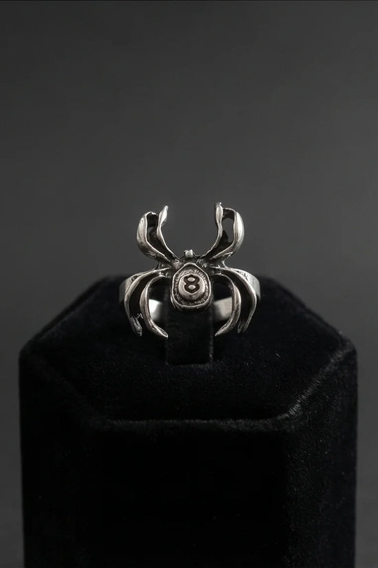 rachnid Hustle: 8-Ball Spider Statement Ring
