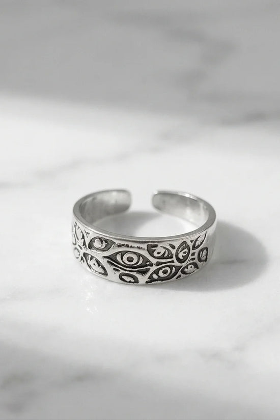 The Watchful Gaze: Multi-Eye Antique Silver Ring