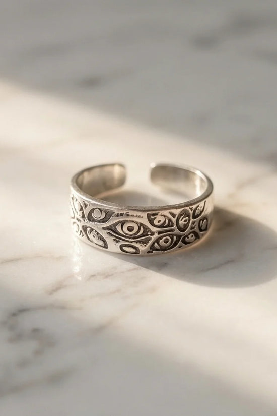 The Watchful Gaze: Multi-Eye Antique Silver Ring