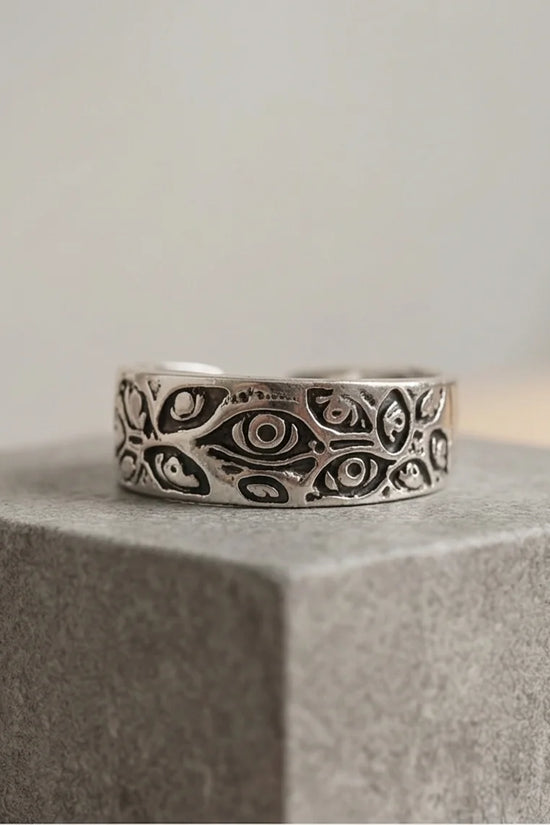 The Watchful Gaze: Multi-Eye Antique Silver Ring