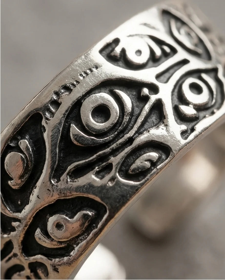 The Watchful Gaze: Multi-Eye Antique Silver Ring