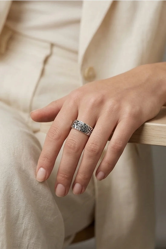 The Watchful Gaze: Multi-Eye Antique Silver Ring