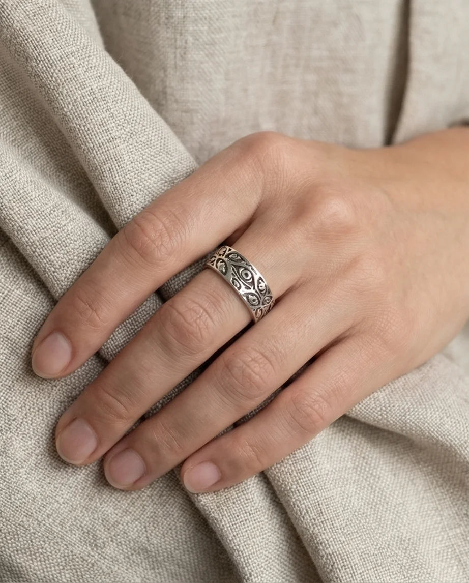 The Watchful Gaze: Multi-Eye Antique Silver Ring
