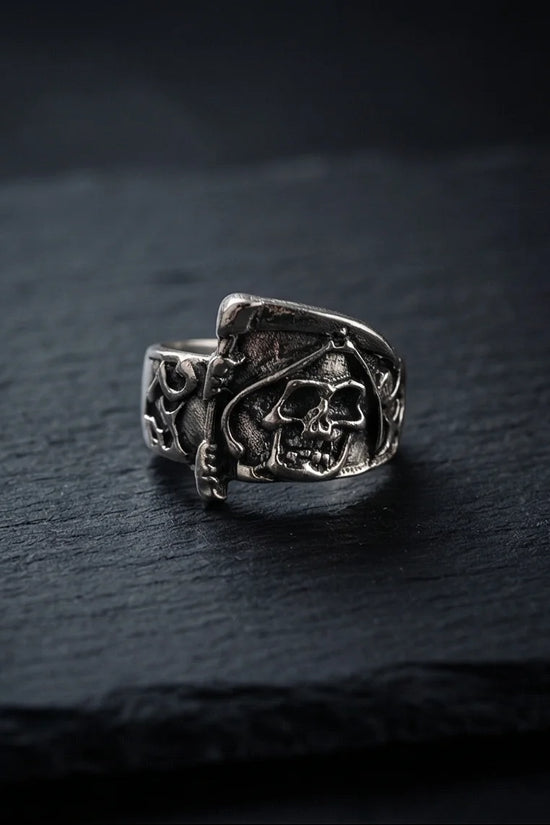 The Soul Collector: Gothic Skull & Scythe Statement Band