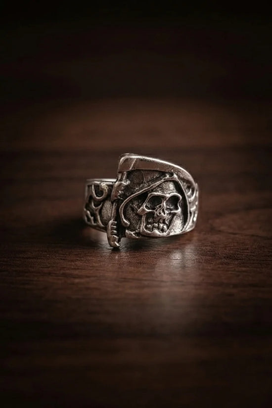 The Soul Collector: Gothic Skull & Scythe Statement Band