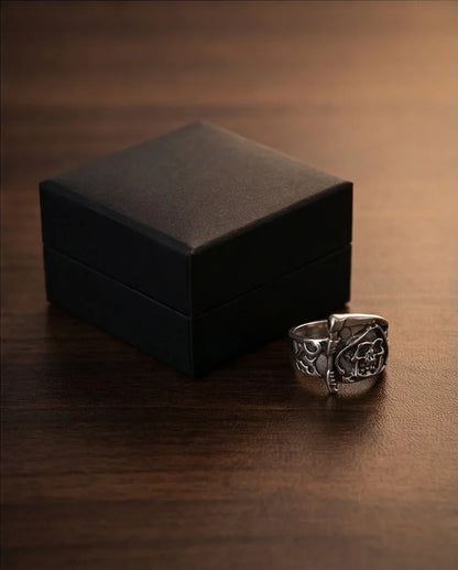 The Soul Collector: Gothic Skull & Scythe Statement Band