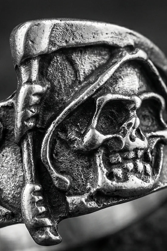 The Soul Collector: Gothic Skull & Scythe Statement Band