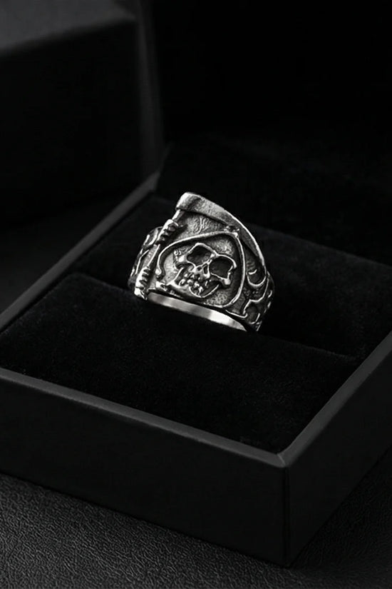 The Soul Collector: Gothic Skull & Scythe Statement Band