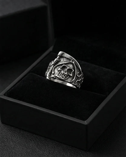 The Soul Collector: Gothic Skull & Scythe Statement Band