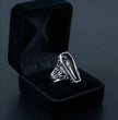 Midnight Eternal: Skeleton Coffin Gothic Ring