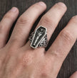 Midnight Eternal: Skeleton Coffin Gothic Ring