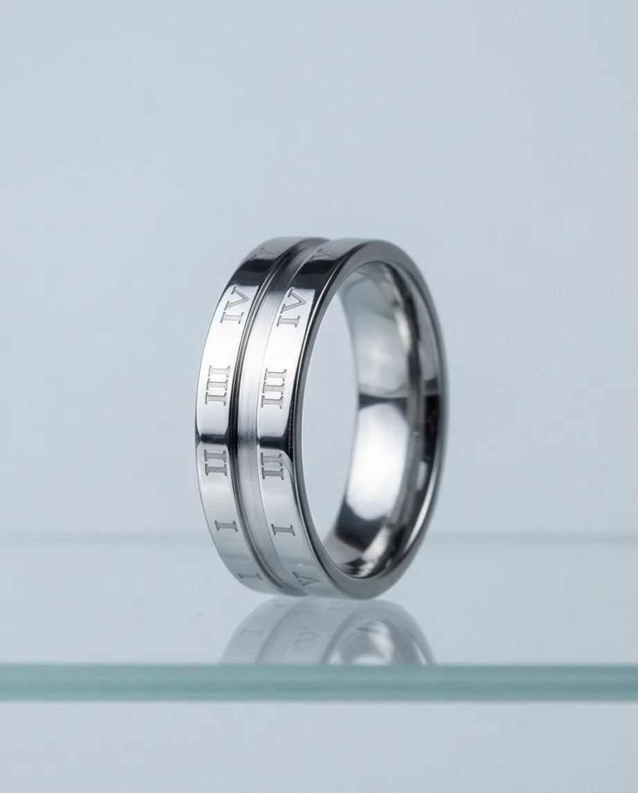 Eternal Empire: High-Gloss Roman Statement Ring