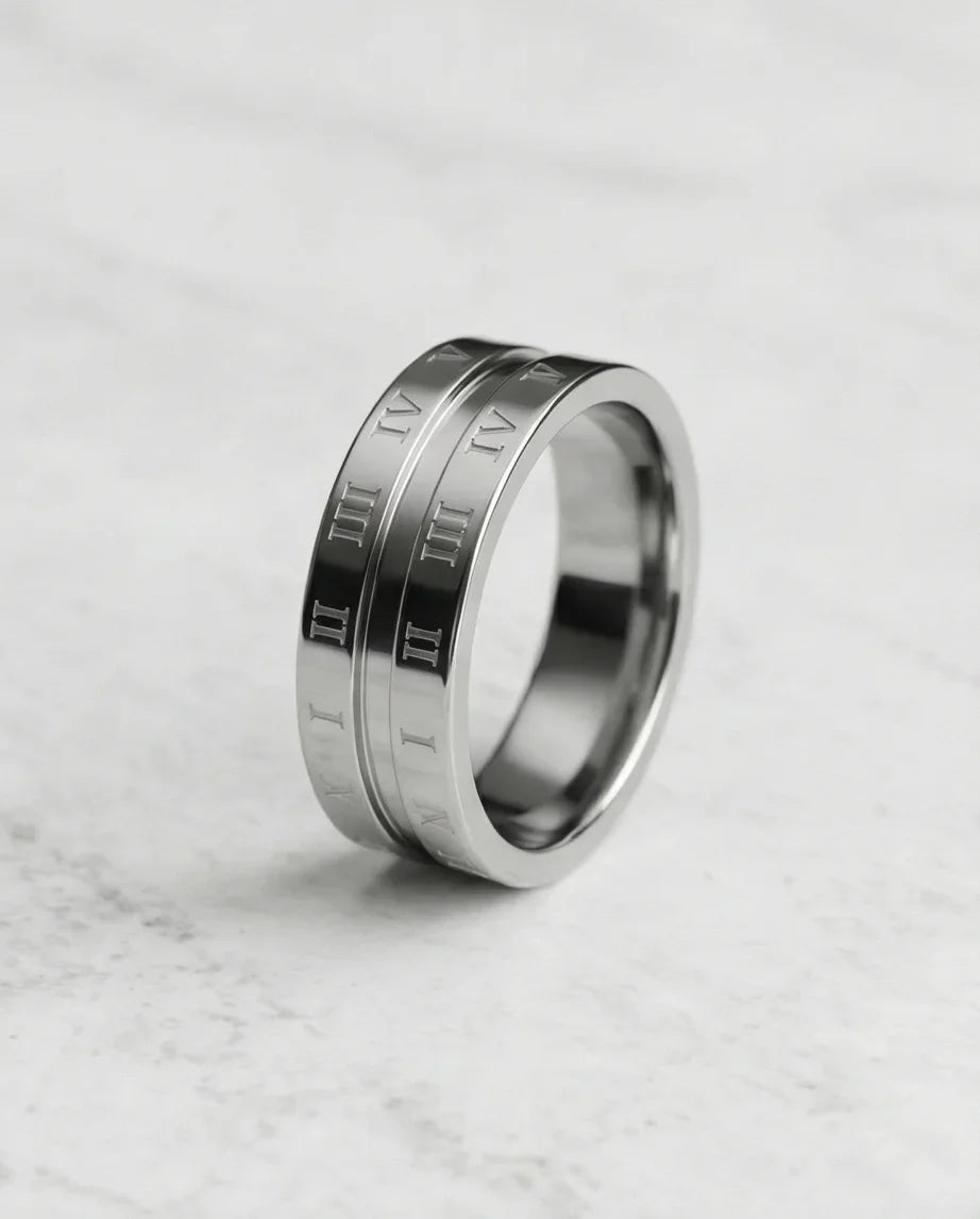 Eternal Empire: High-Gloss Roman Statement Ring
