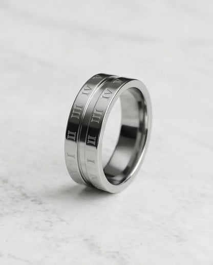 Eternal Empire: High-Gloss Roman Statement Ring