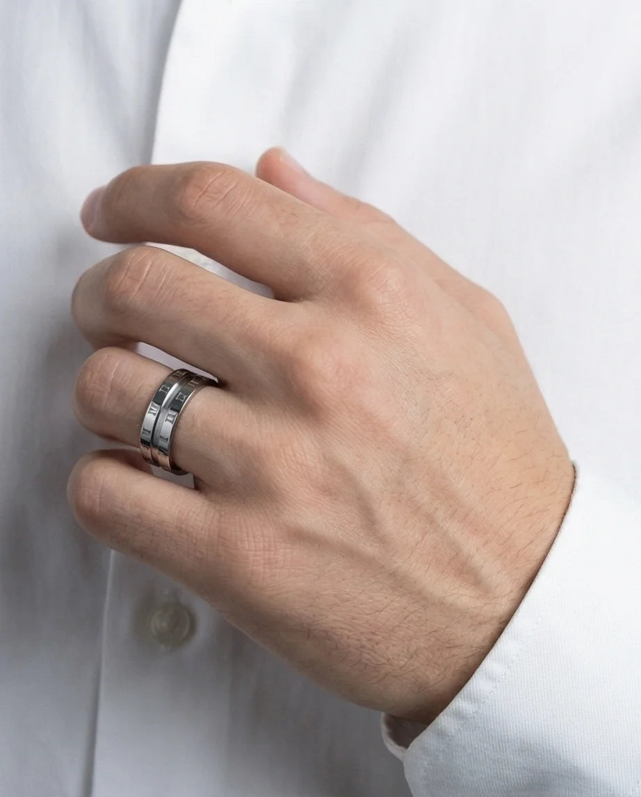 Eternal Empire: High-Gloss Roman Statement Ring