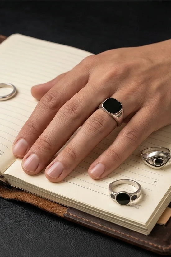 The Obsidian Oracle: 3-Piece Mystic Ring Set