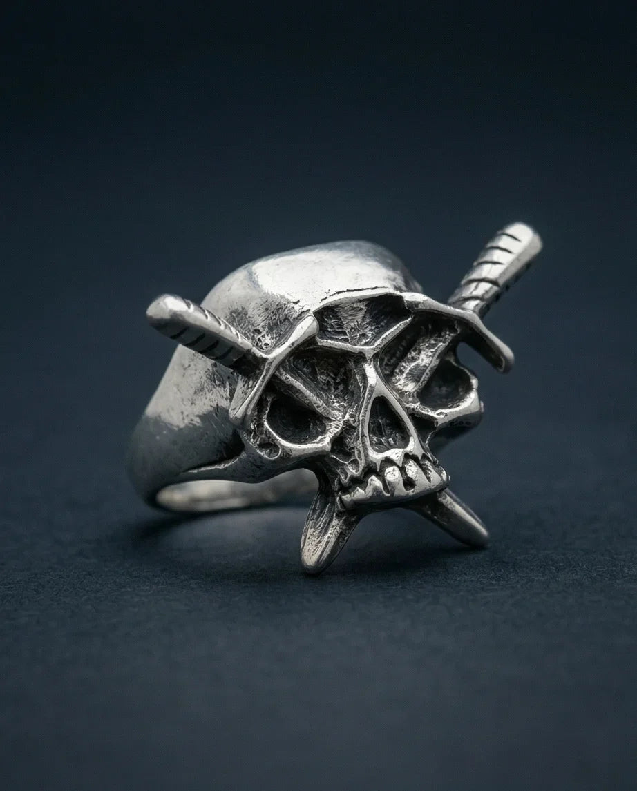 Vanguard’s Resolve: Vintage Gothic Sabers Skull Band