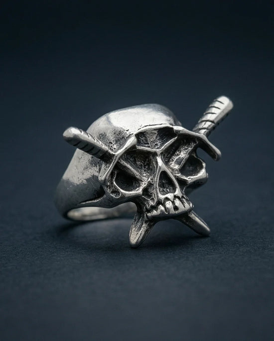 Vanguard’s Resolve: Vintage Gothic Sabers Skull Band