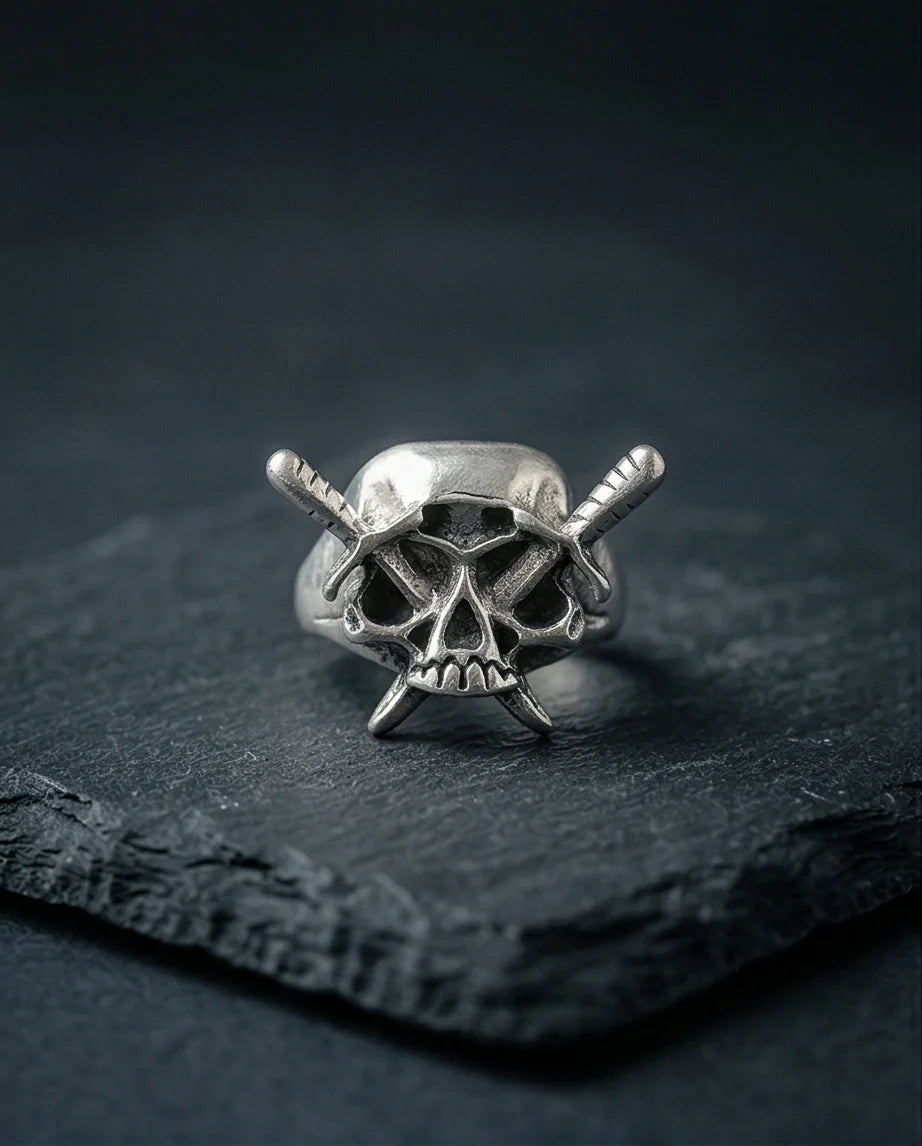 Vanguard’s Resolve: Vintage Gothic Sabers Skull Band