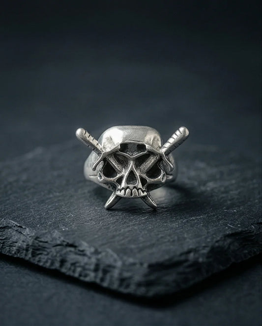 Vanguard’s Resolve: Vintage Gothic Sabers Skull Band