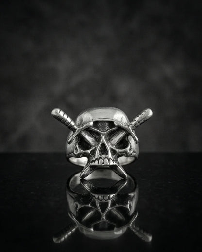 Vanguard’s Resolve: Vintage Gothic Sabers Skull Band