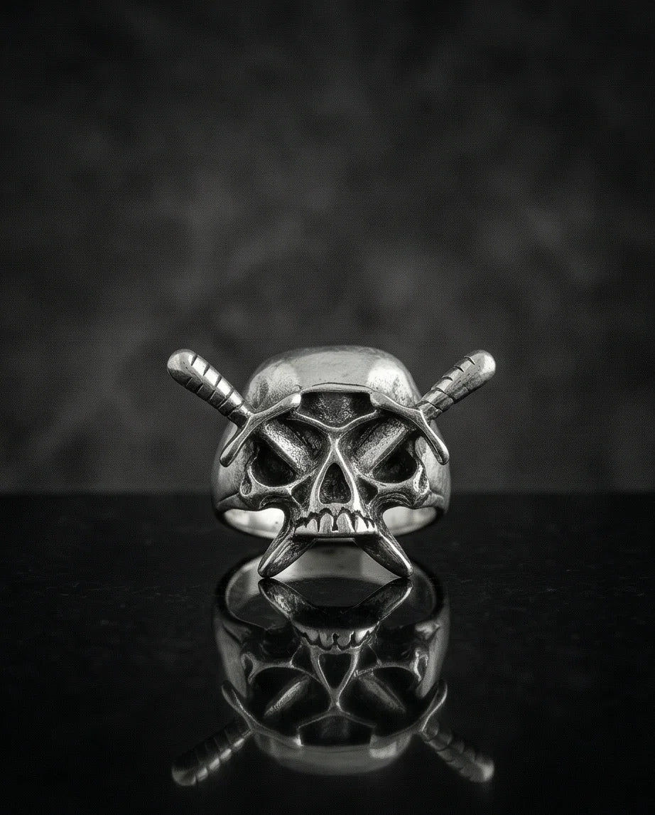 Vanguard’s Resolve: Vintage Gothic Sabers Skull Band