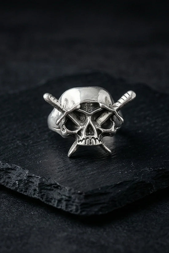 Vanguard’s Resolve: Vintage Gothic Sabers Skull Band