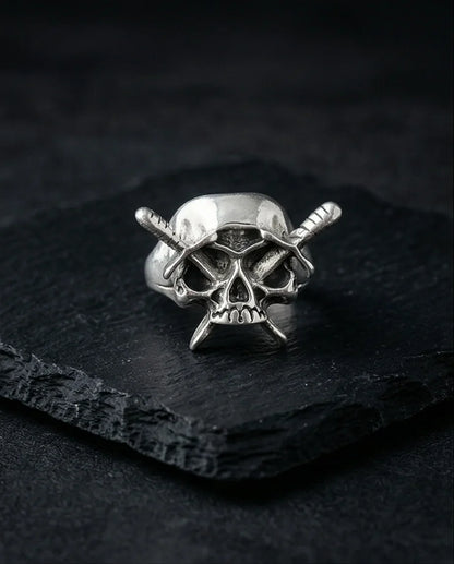 Vanguard’s Resolve: Vintage Gothic Sabers Skull Band