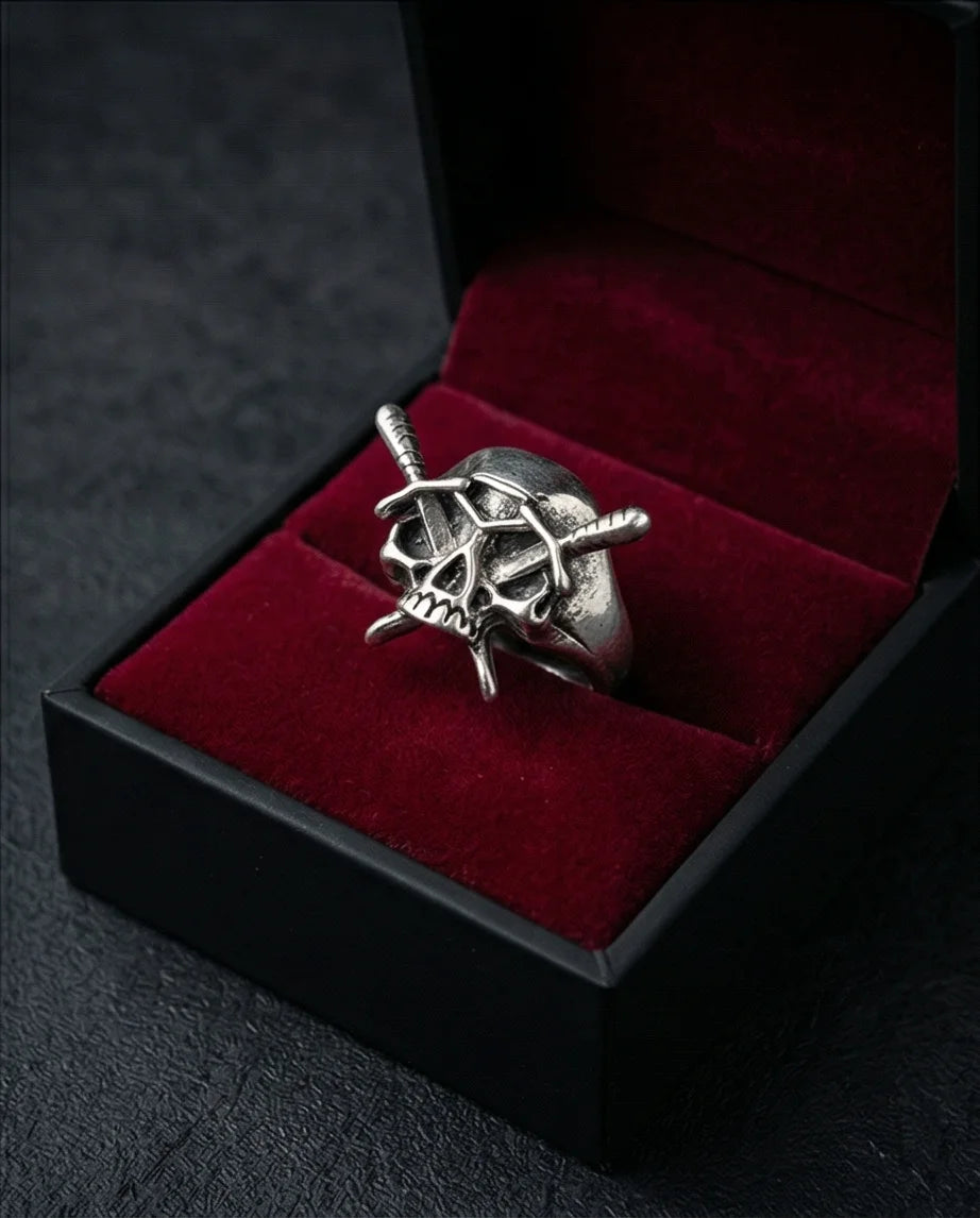 Vanguard’s Resolve: Vintage Gothic Sabers Skull Band