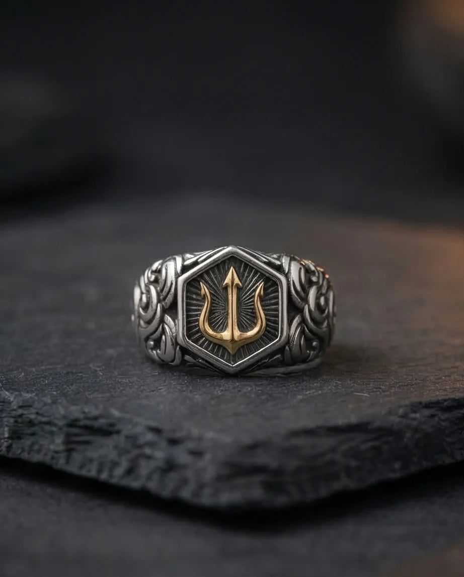 The Black Tungsten Carbide Band with Meteorite Dust and Opal Inlay