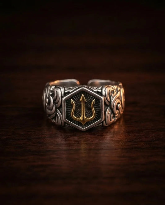 The Black Tungsten Carbide Band with Meteorite Dust and Opal Inlay