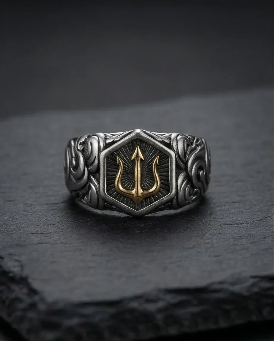 The Black Tungsten Carbide Band with Meteorite Dust and Opal Inlay