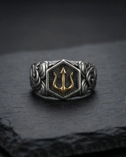 The Black Tungsten Carbide Band with Meteorite Dust and Opal Inlay