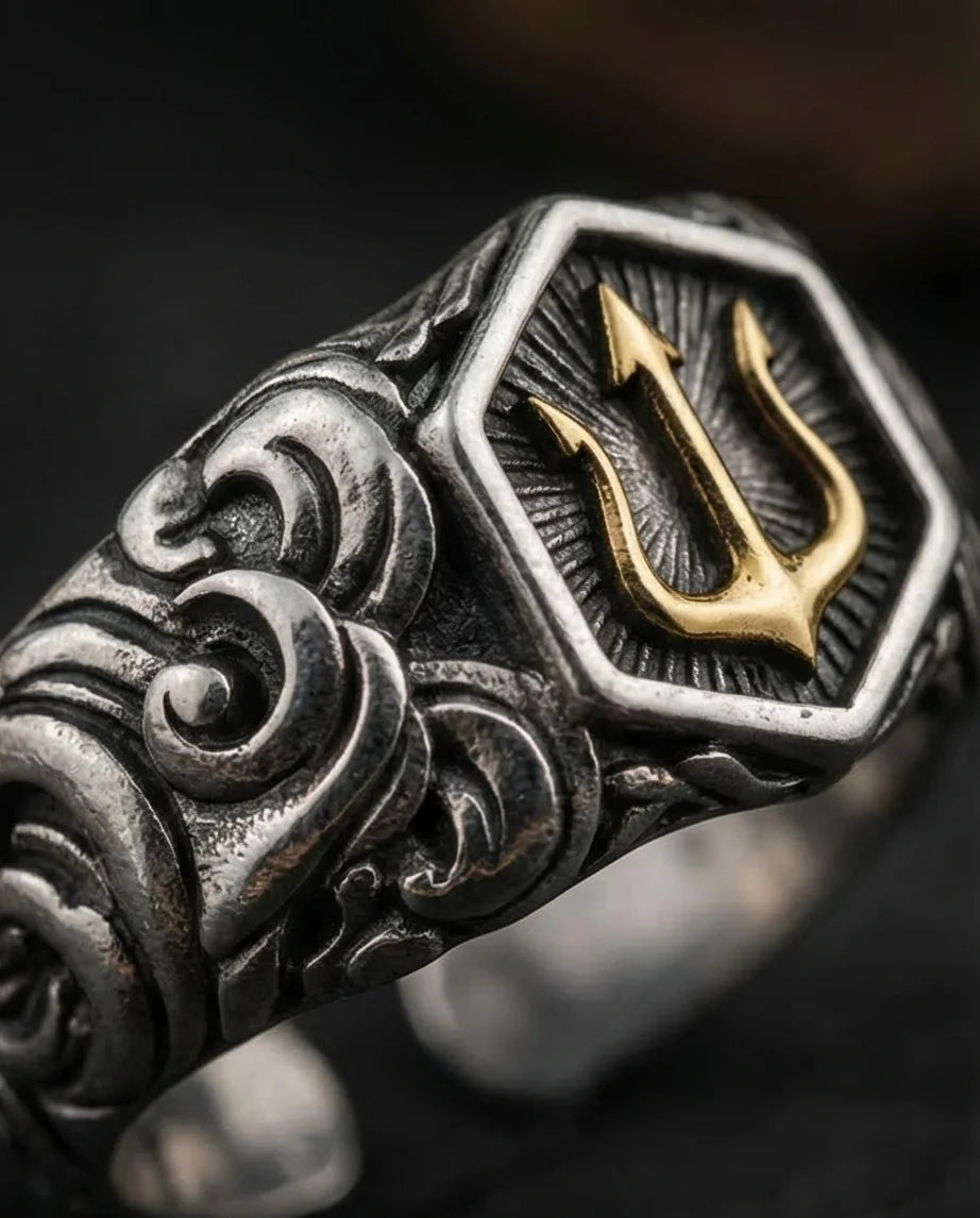 The Black Tungsten Carbide Band with Meteorite Dust and Opal Inlay