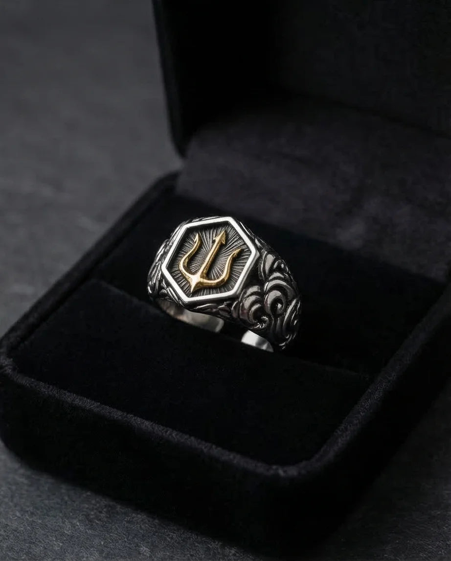 The Black Tungsten Carbide Band with Meteorite Dust and Opal Inlay