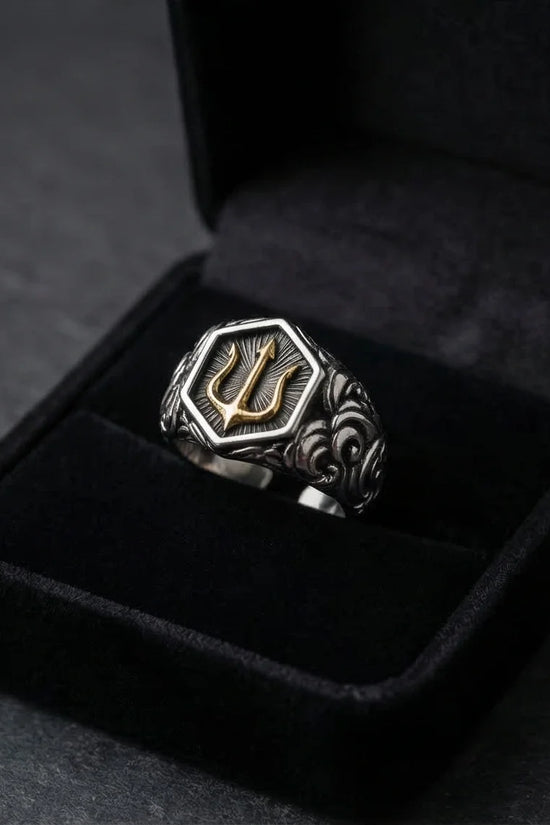 The Black Tungsten Carbide Band with Meteorite Dust and Opal Inlay