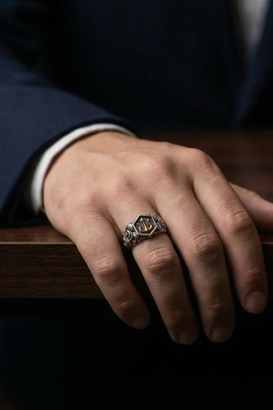 The Black Tungsten Carbide Band with Meteorite Dust and Opal Inlay