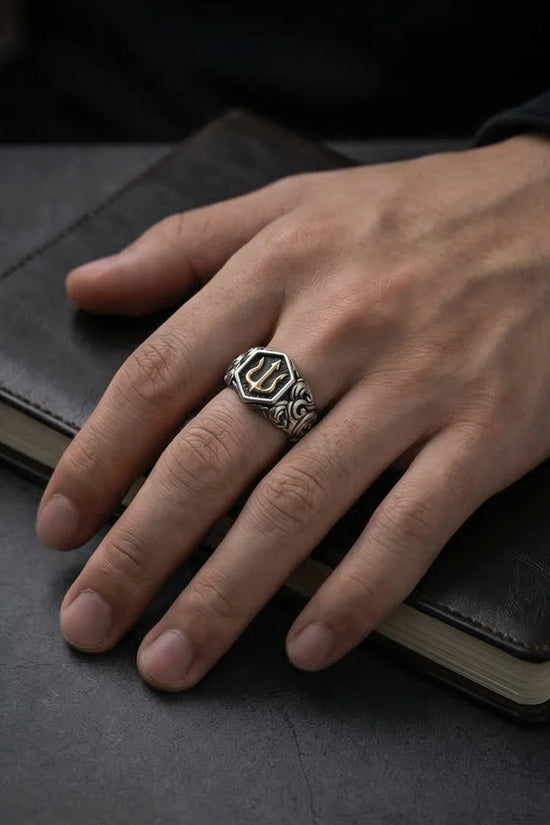 The Black Tungsten Carbide Band with Meteorite Dust and Opal Inlay