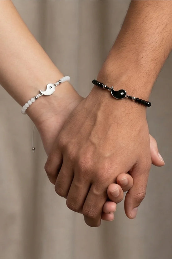 The Harmonic Bond: Yin & Yang Beaded Bracelet Set