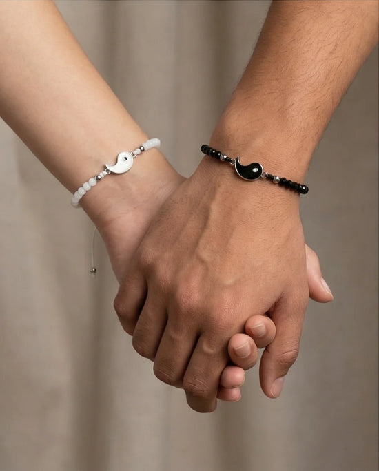 The Harmonic Bond: Yin & Yang Beaded Bracelet Set