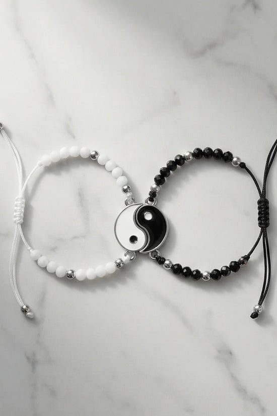 The Harmonic Bond: Yin & Yang Beaded Bracelet Set