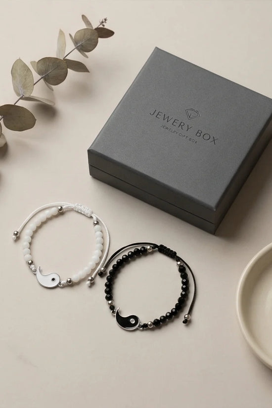 The Harmonic Bond: Yin & Yang Beaded Bracelet Set