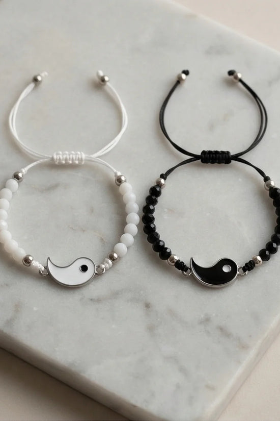 The Harmonic Bond: Yin & Yang Beaded Bracelet Set