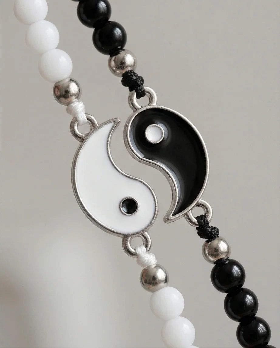 The Harmonic Bond: Yin & Yang Beaded Bracelet Set